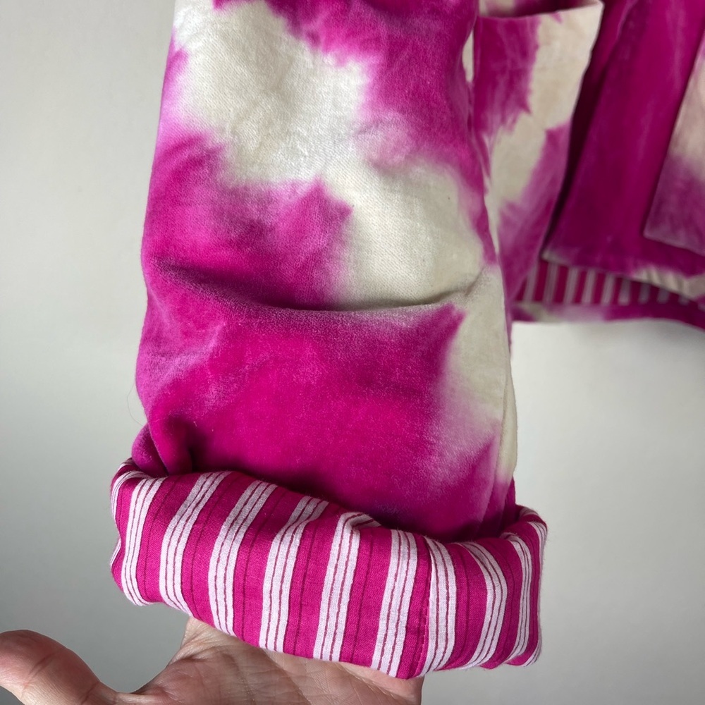 Jayshree Dalal Velvet Tie Dye Stripe Jacket Size L/XL - Picture 6 of 6